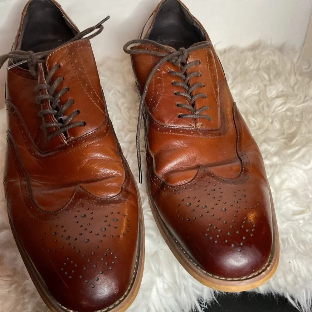 Stacy Adam’s brown leather wing tip Tie up Oxfords 11